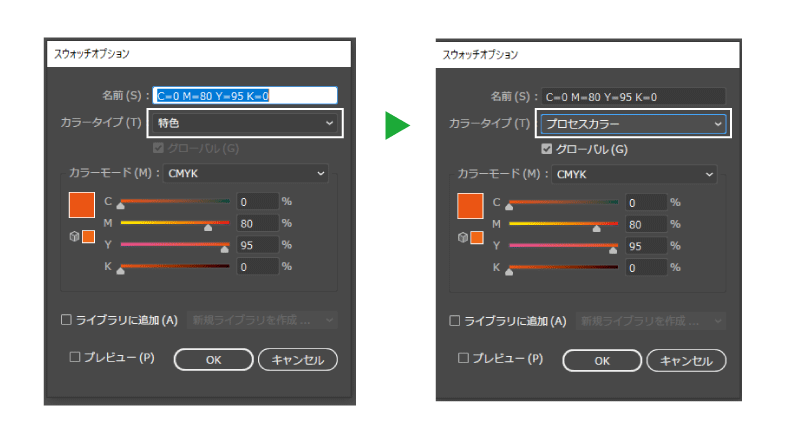 スポットカラー設定